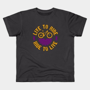 Live to ride Bycicle, Ride to live cassette and mountain bike Kids T-Shirt